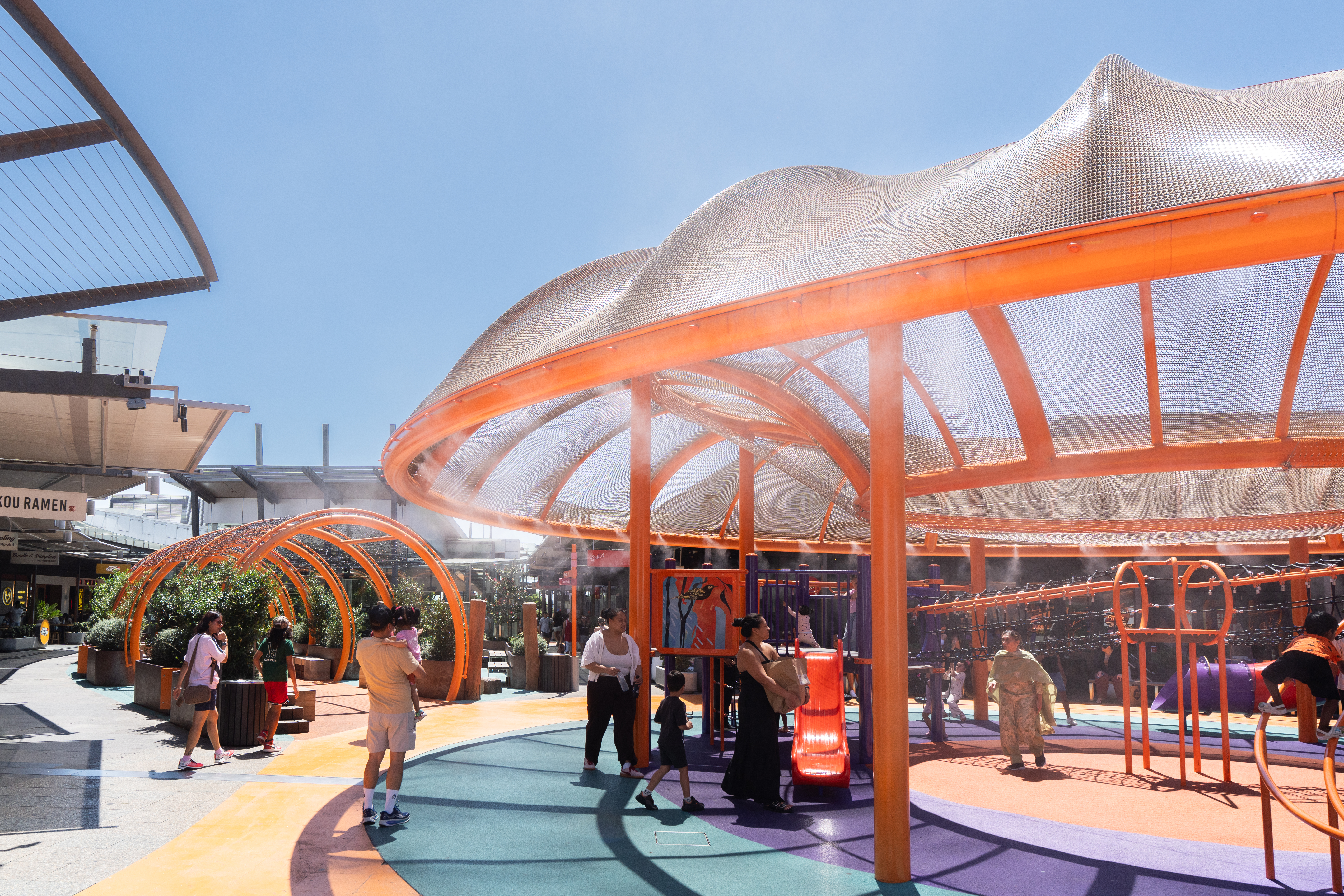 Catenary misting at Blacktown Westpoint playground