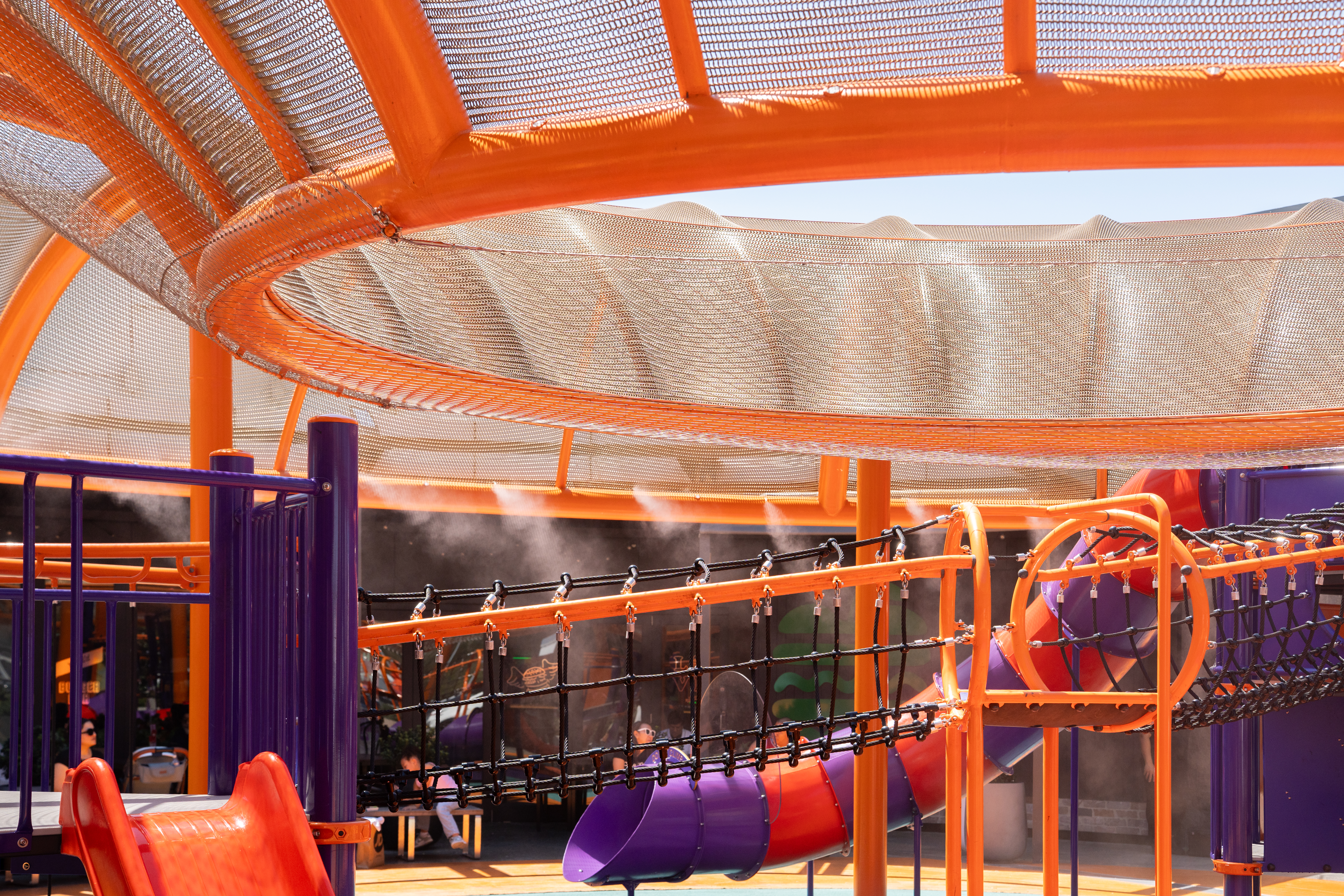 Catenary misting nozzle detail at Blacktown Westpoint