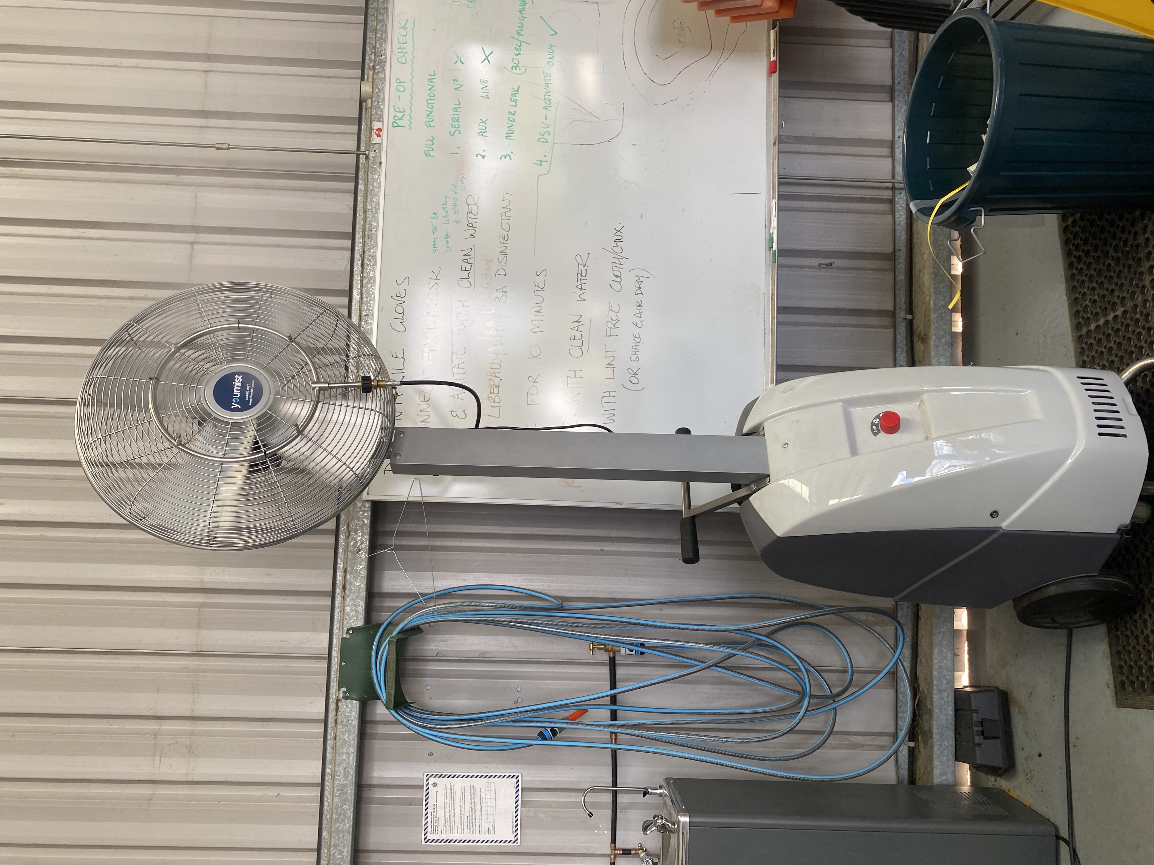 Misting fan at music festival stage