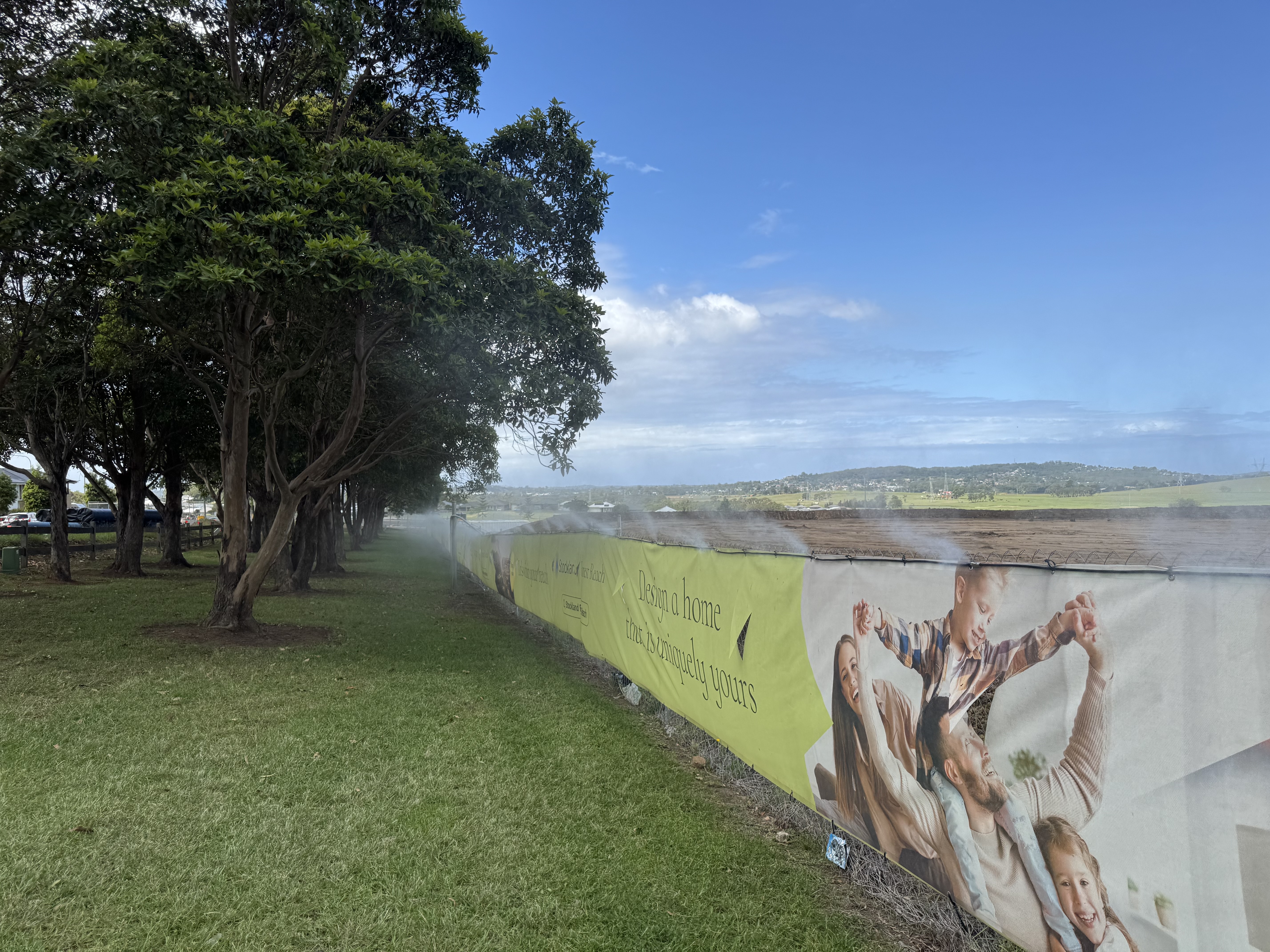 Dust suppression site installation