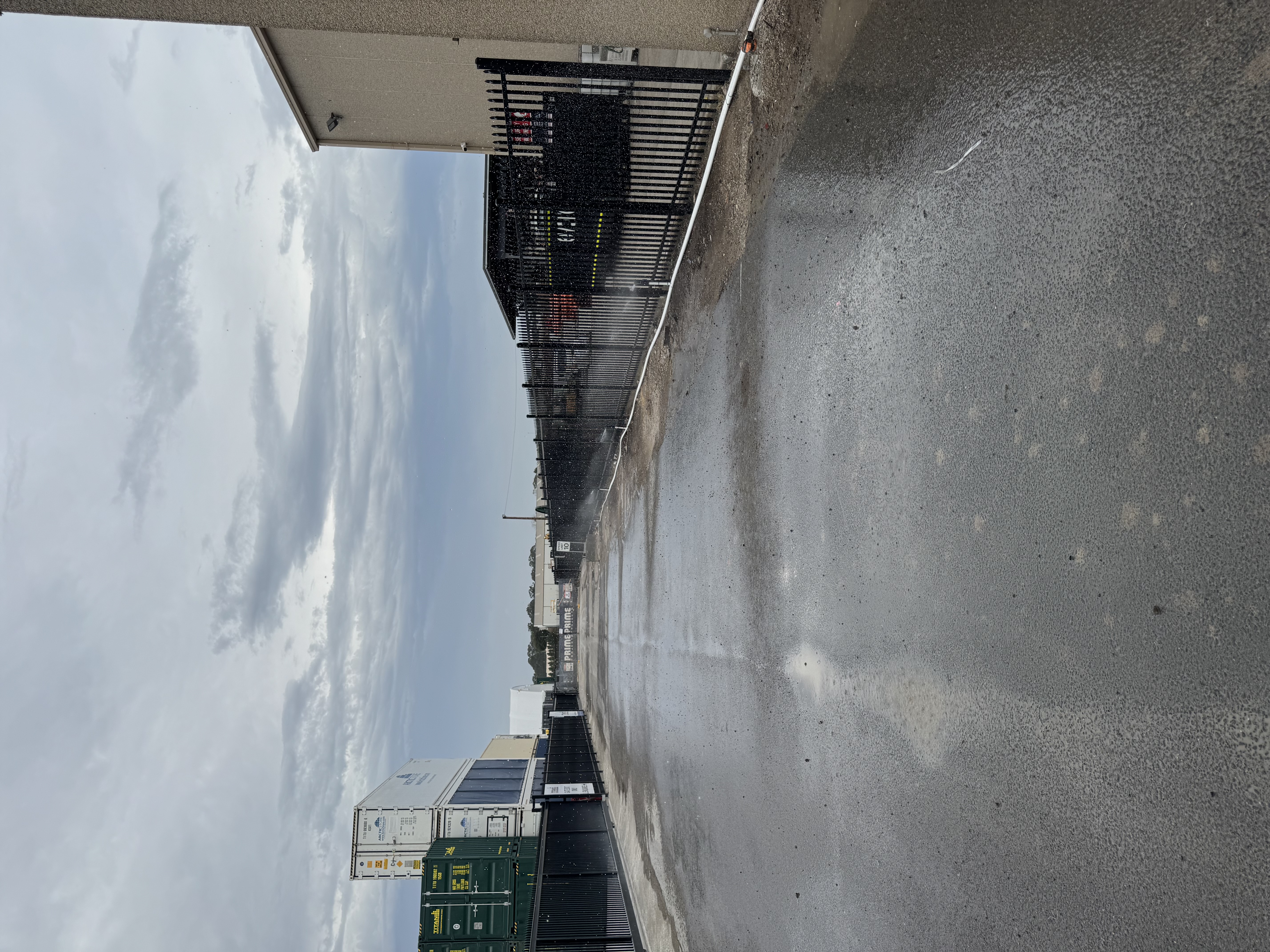 Haul road after dust suppression irrigation