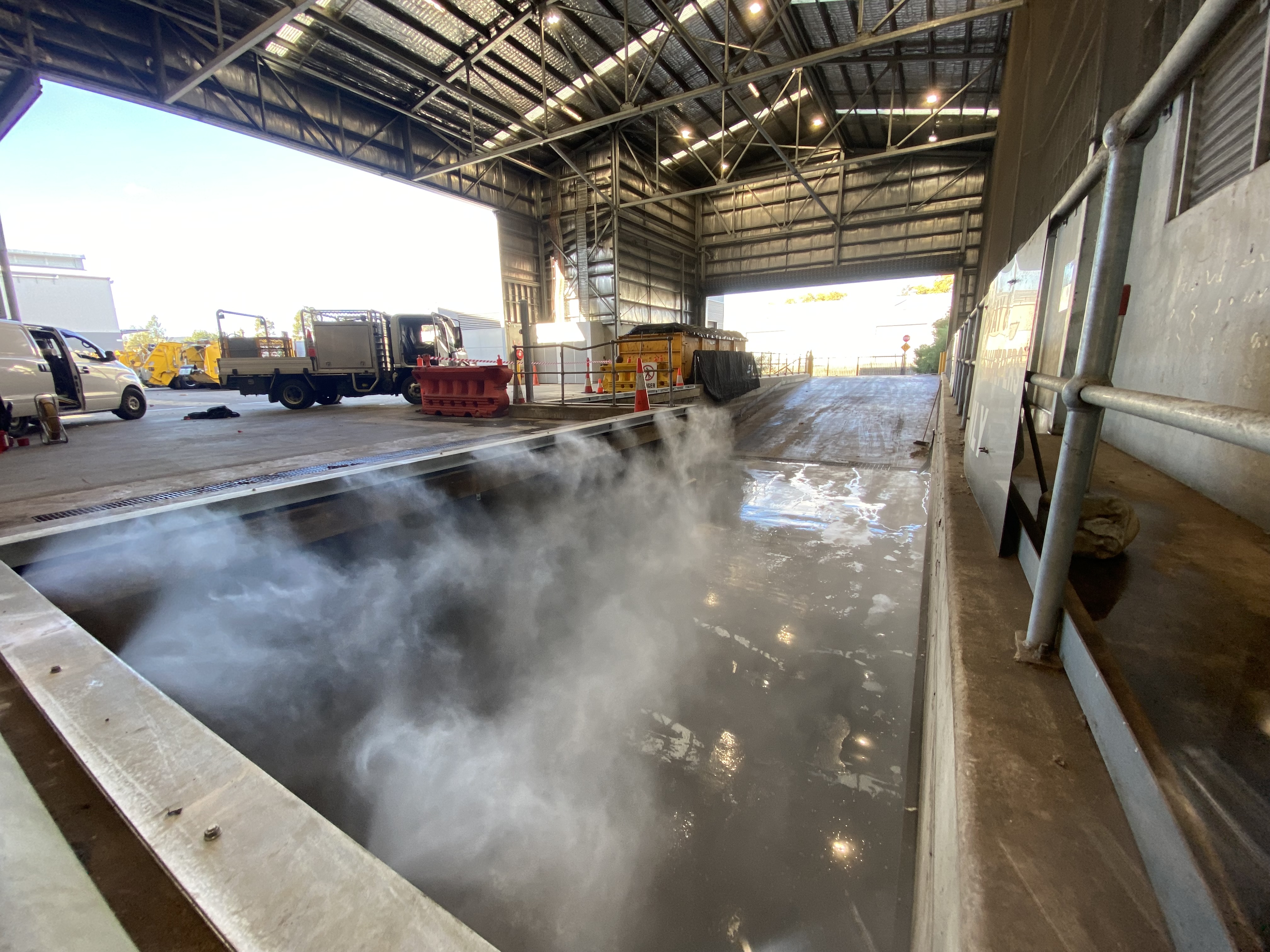Waste transfer station dust suppression
