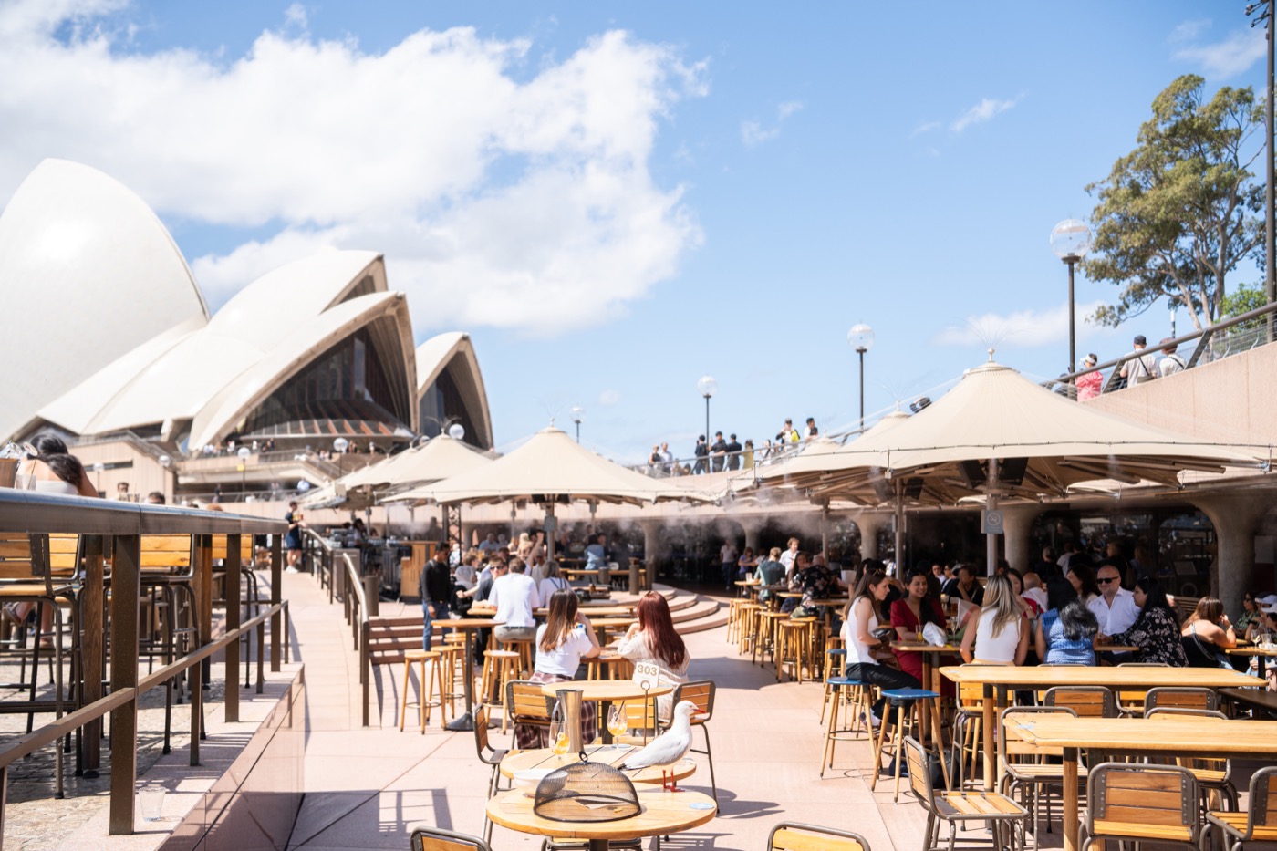 Opera Bar Sydney misting system with Opera House